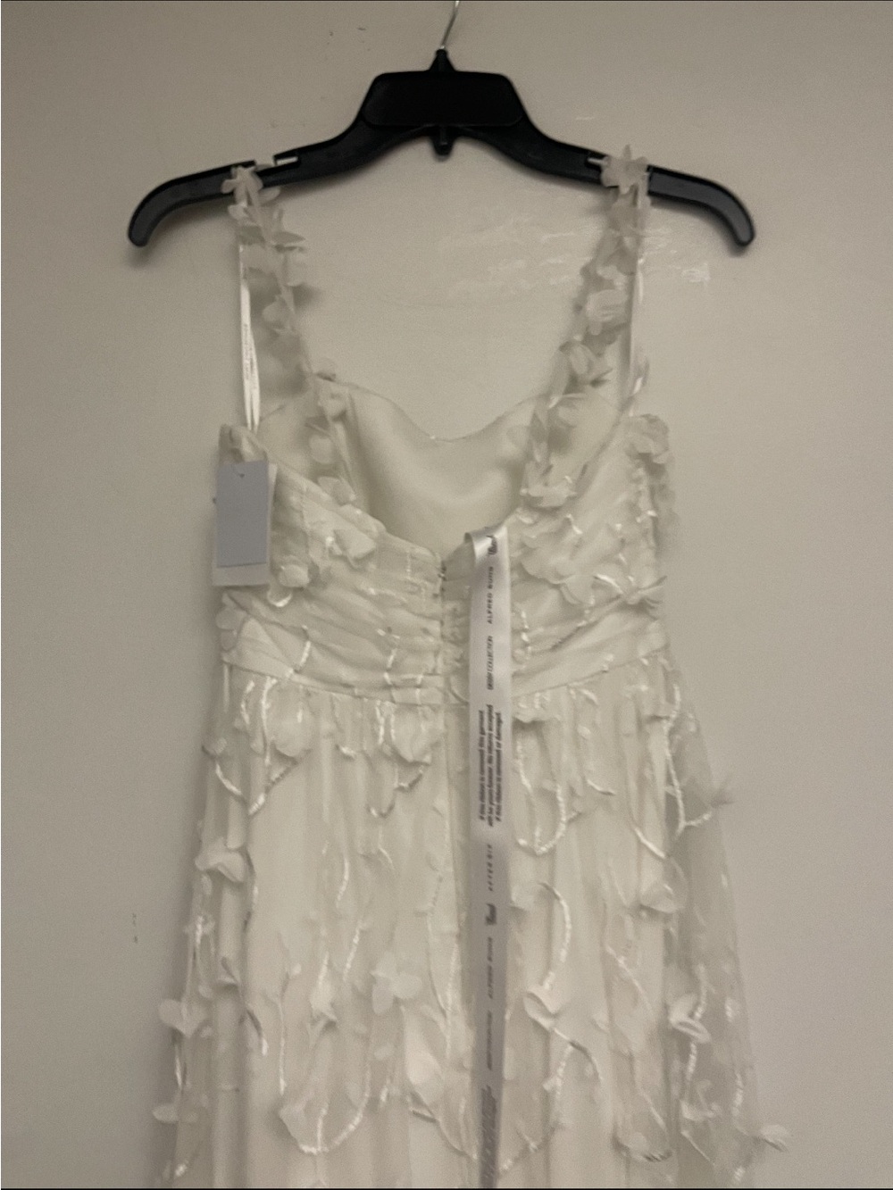 Dessy White Floral Appliqué Maxi Dress- NWT - Picture 9 of 11